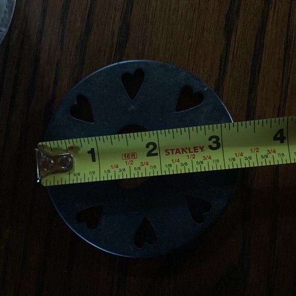 Punched tin candle holder with smoke lid apple design and hearts - Picture 8 of 8